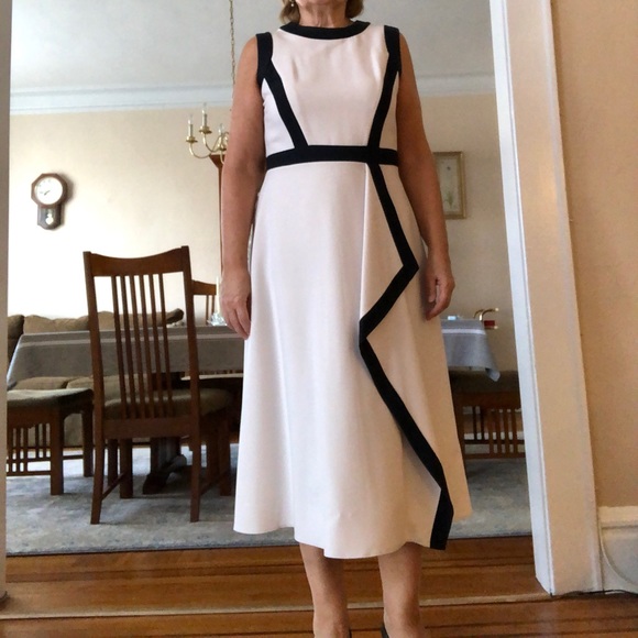 M&S Collection dress ivory/black - Picture 1 of 7
